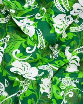 Polynesian fabric ANAE Green - Tissushop